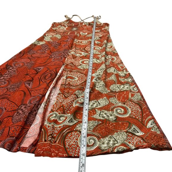 Refazenda Brazilian Tribal Print Midi Dress Orange XS Tropical Resort‎ Boho - Picture 9 of 10